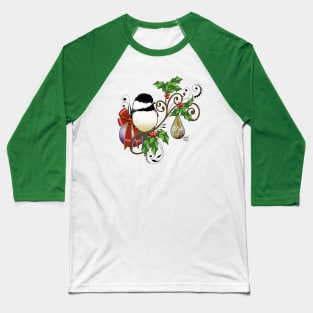 Holiday Chickadee Baseball T-Shirt